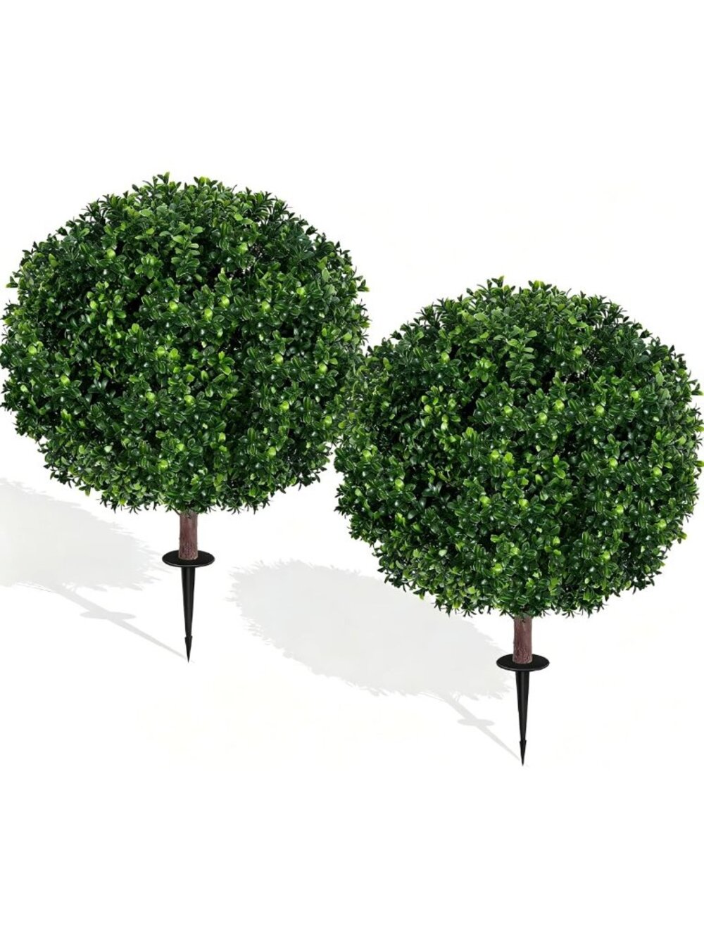 Set of 2 UV Resistant 27.5" Artificial Boxwood Topiary Balls for Outdoor Decor